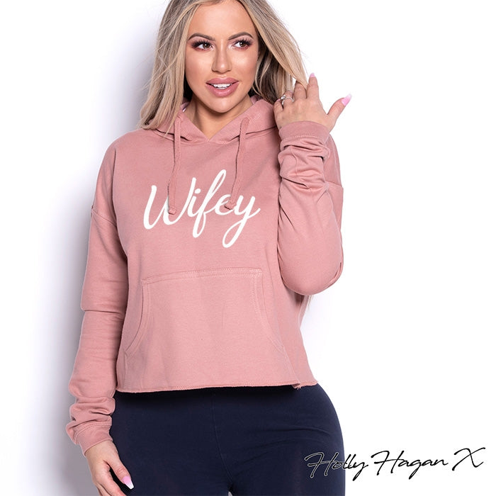 Holly Hagan X Wifey Cropped Hoodie - Image 1