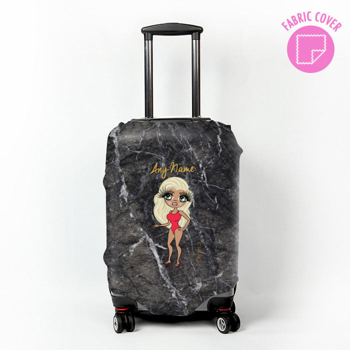 ClaireaBella Dark Marble Effect Suitcase Cover