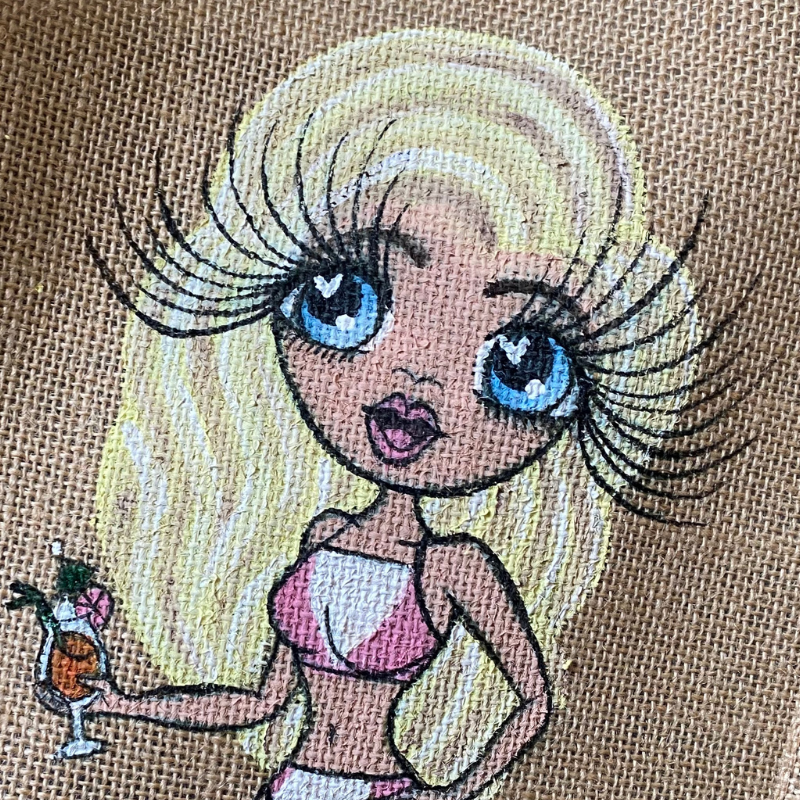 ClaireaBella LUX Name Over Initial Large Jute Bag - Image 4