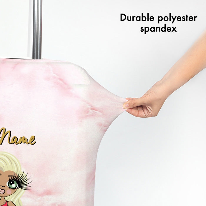 ClaireaBella Pink Marble Effect Suitcase Cover - Image 3