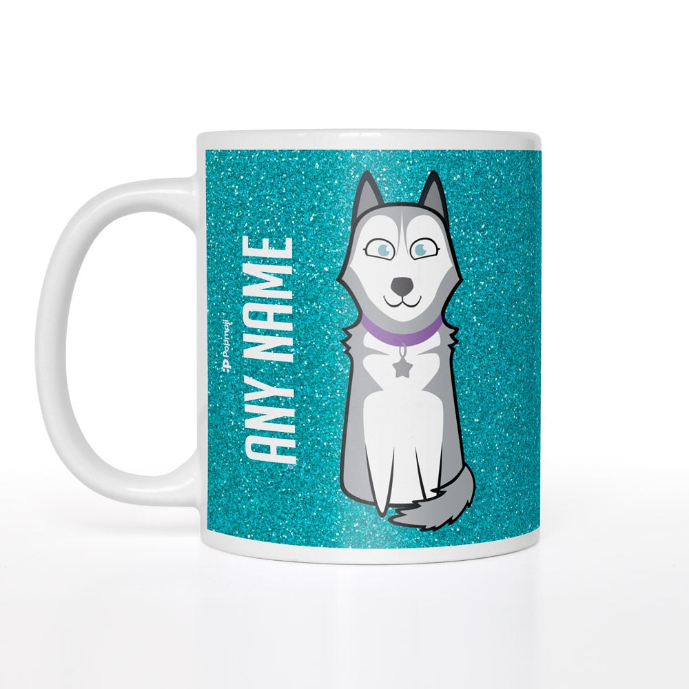 Personalised Dog Blue Glitter Effect Mug - Image 2