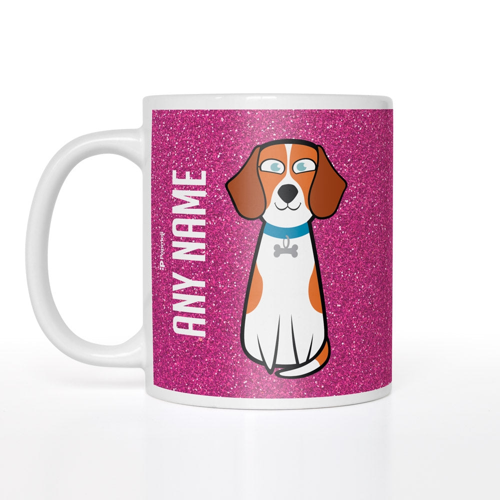 Personalised Dog Pink Glitter Effect Mug - Image 1