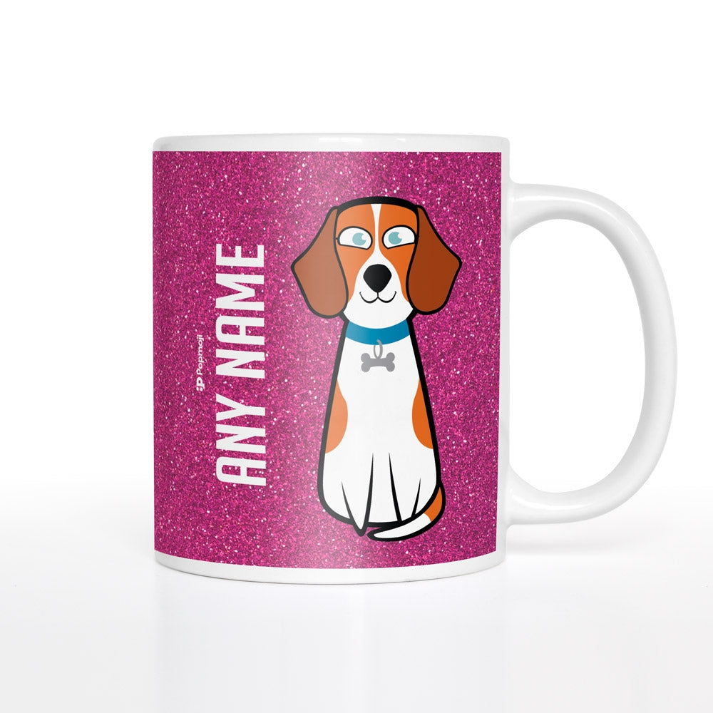 Personalised Dog Pink Glitter Effect Mug - Image 2