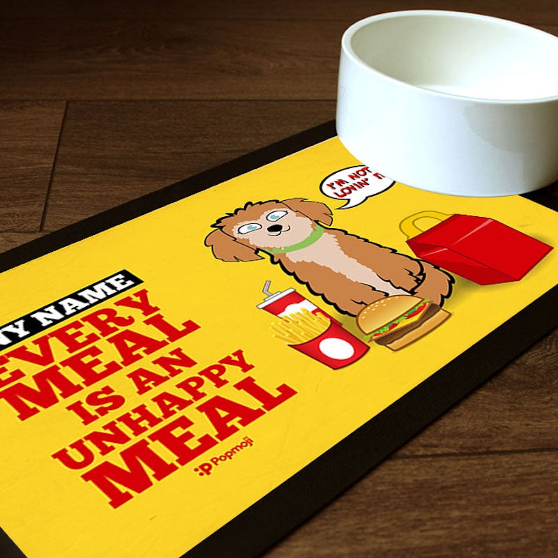 Personalised Dog Unhappy Meal Pet Mat - Image 1