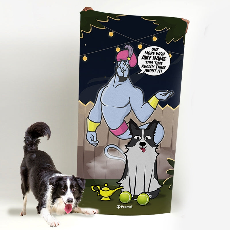 Personalised Dog 3 Wishes Bath Towel - Image 2