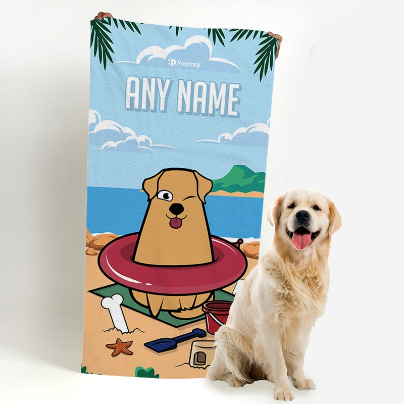 Personalised Dog Beach Fun Beach Towel - Image 3