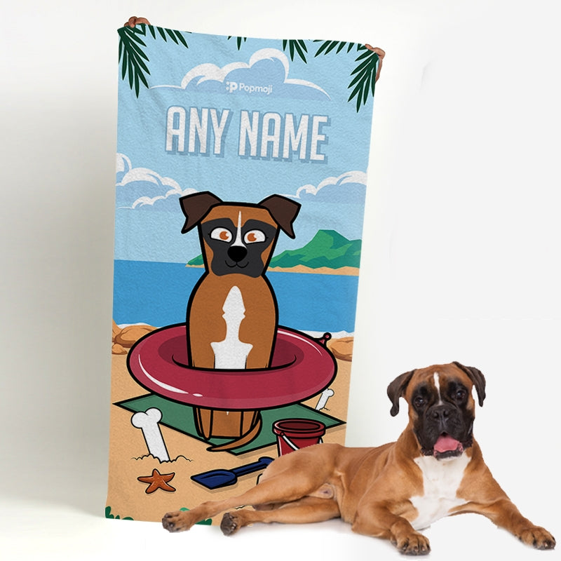 Personalised Dog Beach Fun Beach Towel - Image 1