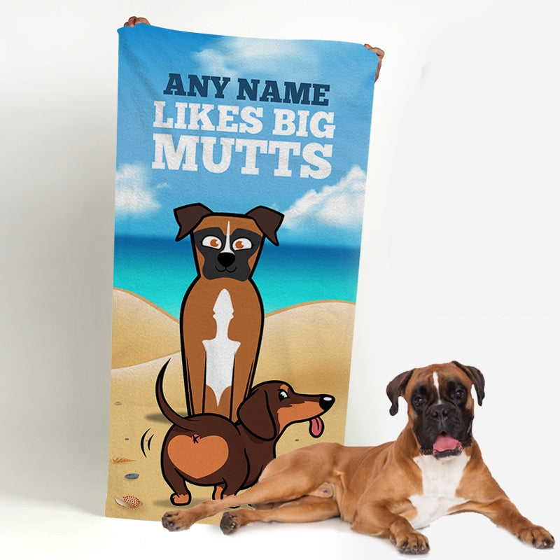 Personalised Dog Big Mutts Beach Towel - Image 1