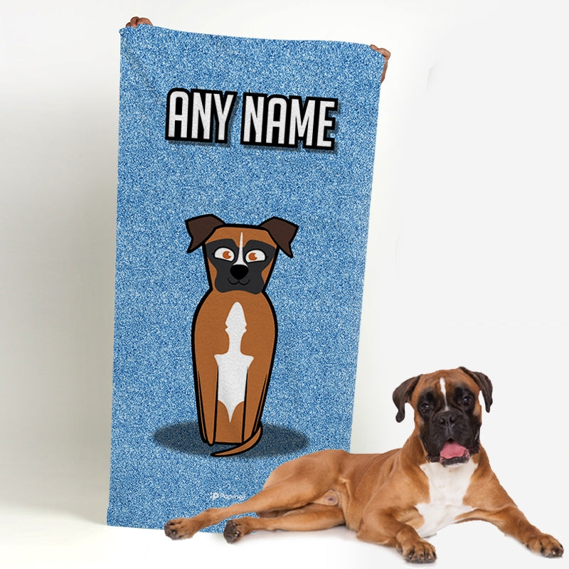 Personalised Dog Blue Glitter Beach Towel - Image 3