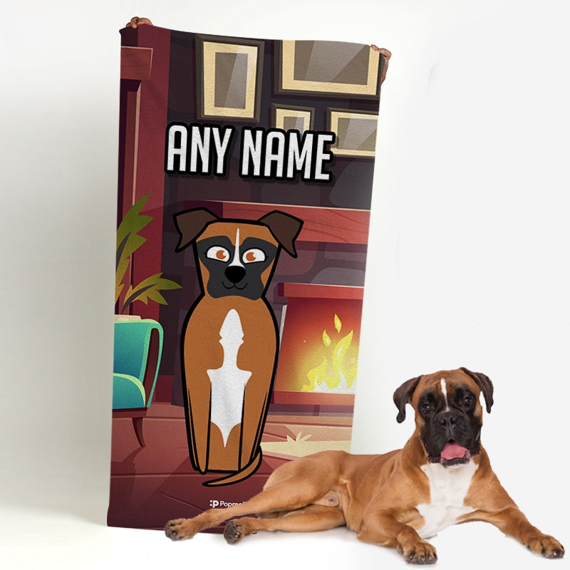 Personalised Dog Fireplace Bath Towel - Image 5