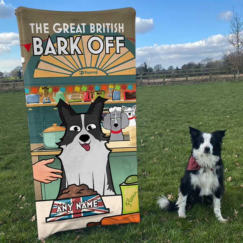 Personalised Dog Great British Bark Off Beach Towel - Image 4