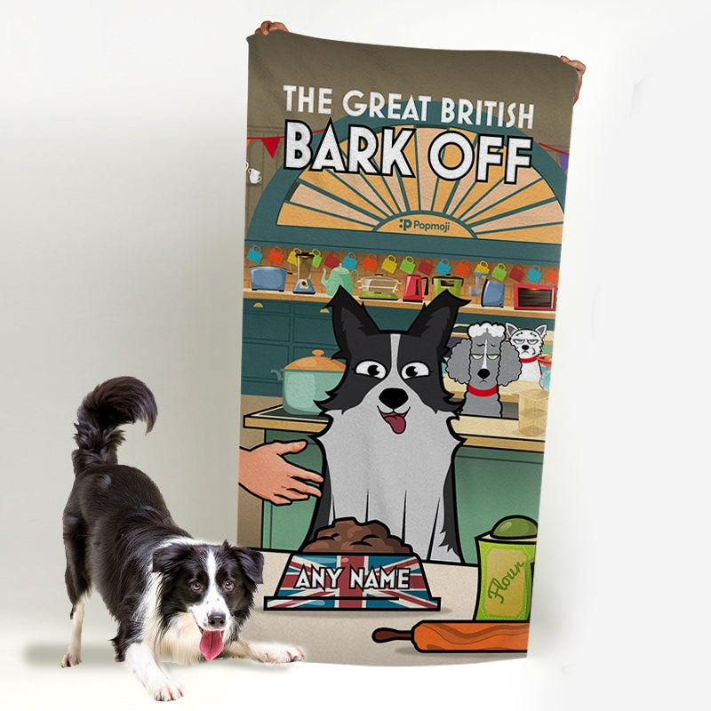 Personalised Dog Great British Bark Off Beach Towel - Image 1