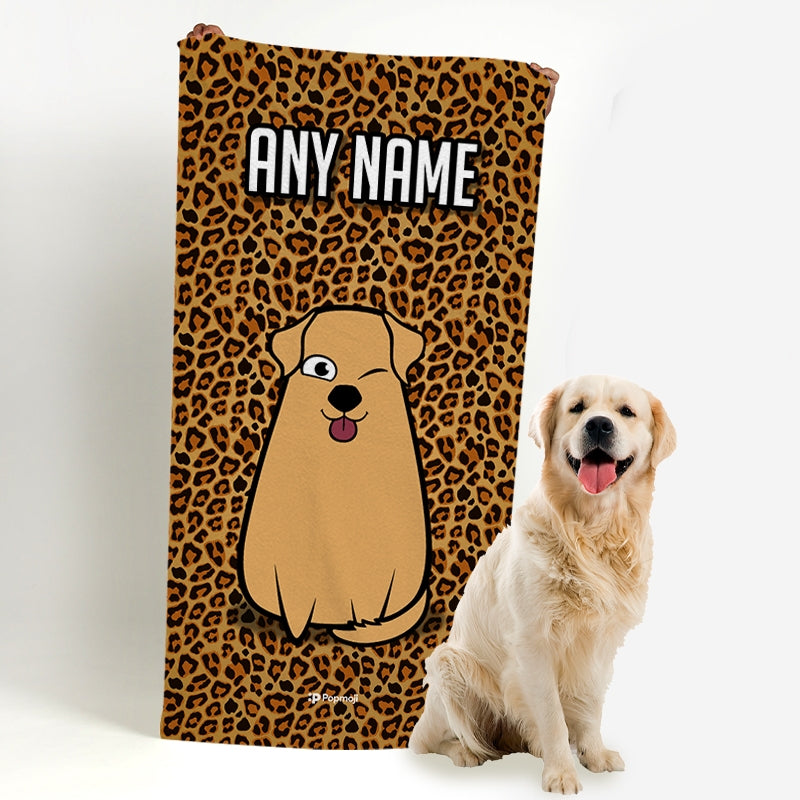 Personalised Dog Leopard Print Beach Towel - Image 5