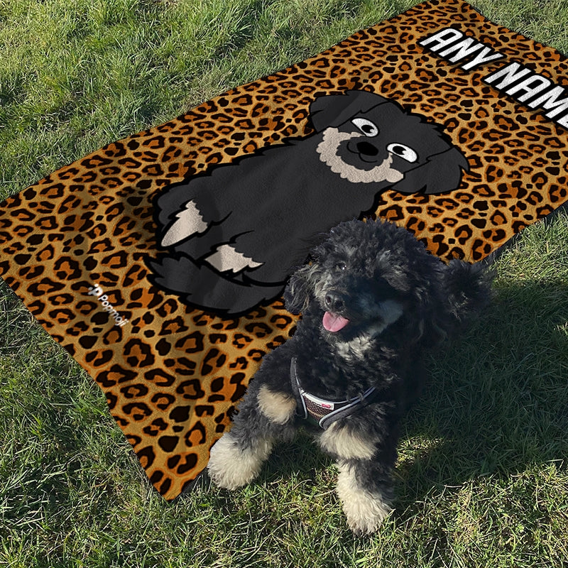 Personalised Dog Leopard Print Beach Towel - Image 2