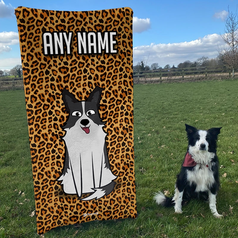 Personalised Dog Leopard Print Bath Towel - Image 4