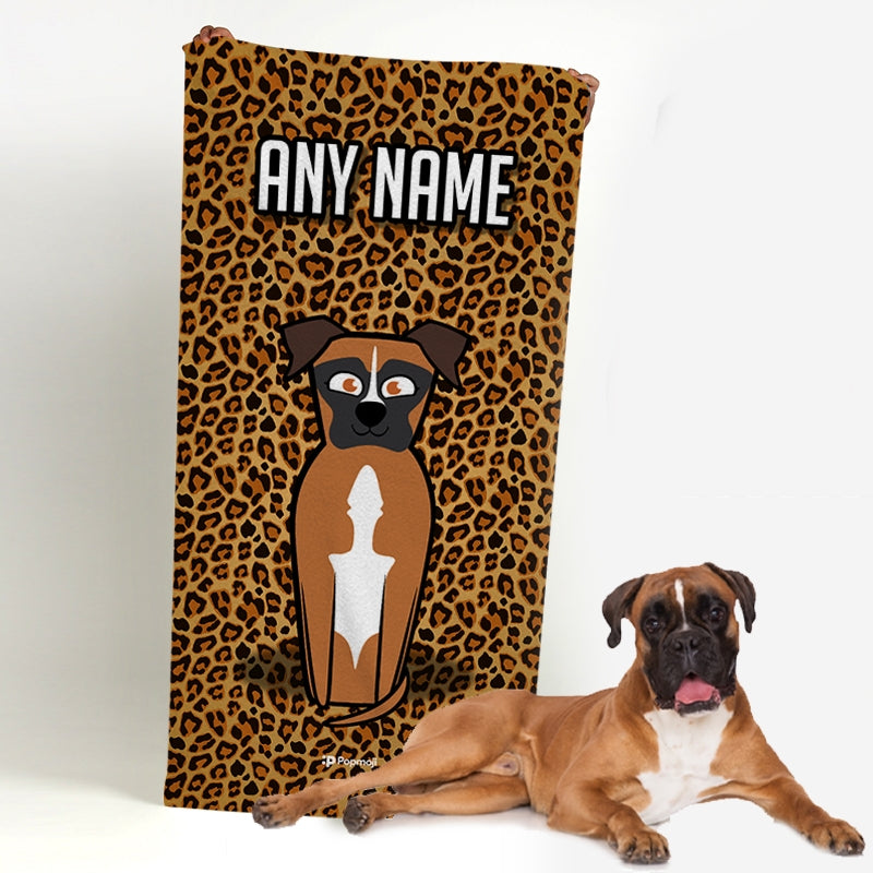 Personalised Dog Leopard Print Bath Towel - Image 3