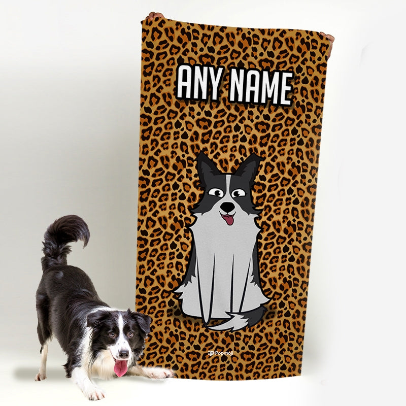 Personalised Dog Leopard Print Beach Towel - Image 1