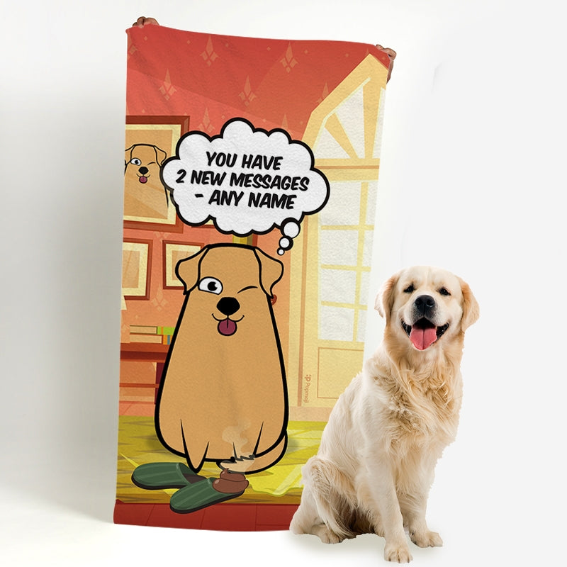 Personalised Dog New Messages Beach Towel - Image 5