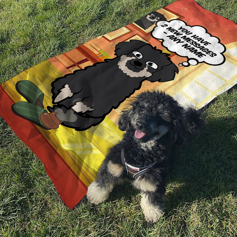 Personalised Dog New Messages Beach Towel - Image 4