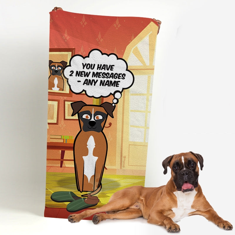 Personalised Dog New Messages Beach Towel - Image 1