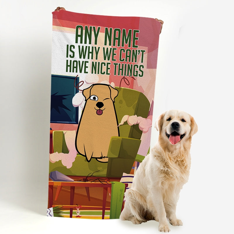Personalised Dog Nice Things Beach Towel - Image 3