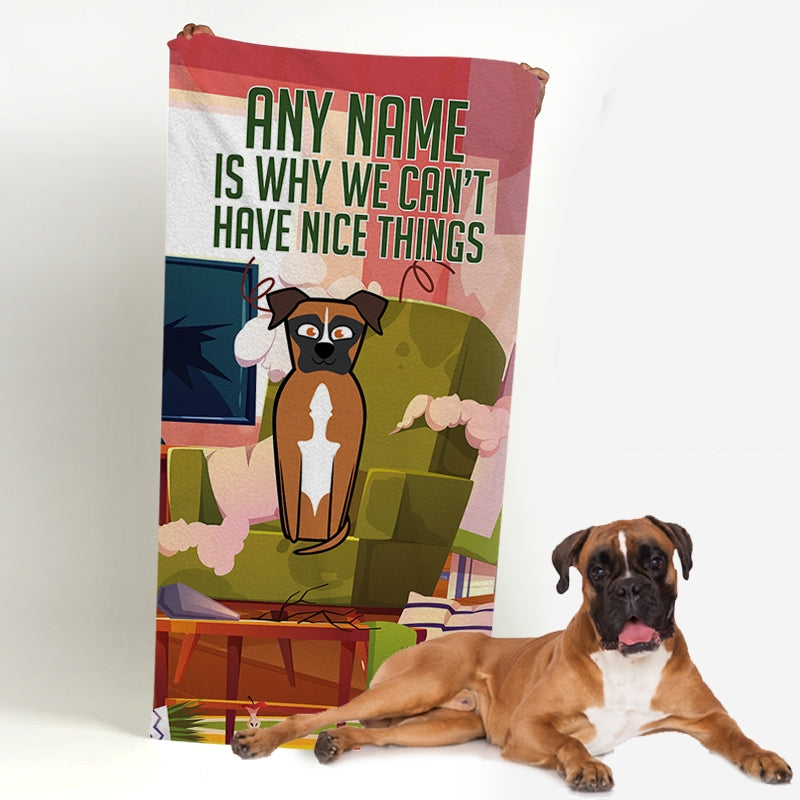 Personalised Dog Nice Things Beach Towel - Image 2