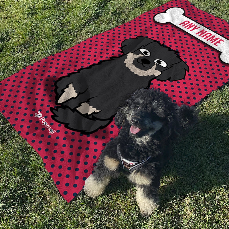 Personalised Dog Polka Dots Beach Towel - Image 4