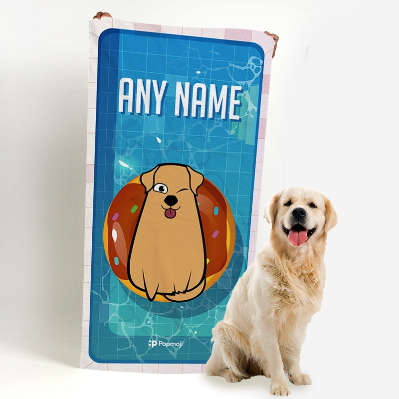 Personalised Dog Pool Time Beach Towel - Image 4