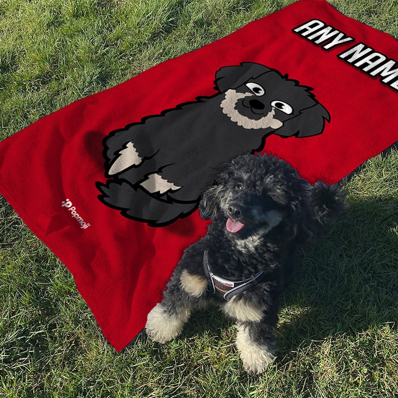 Personalised Dog Red Beach Towel - Image 3