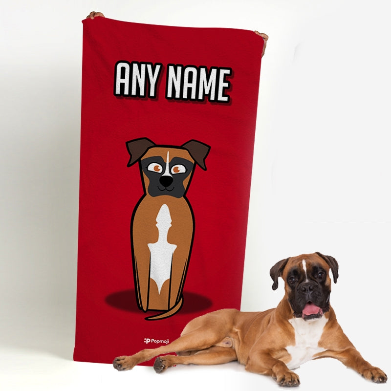 Personalised Dog Red Bath Towel - Image 4