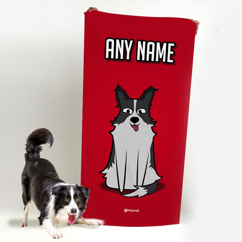 Personalised Dog Red Beach Towel - Image 2