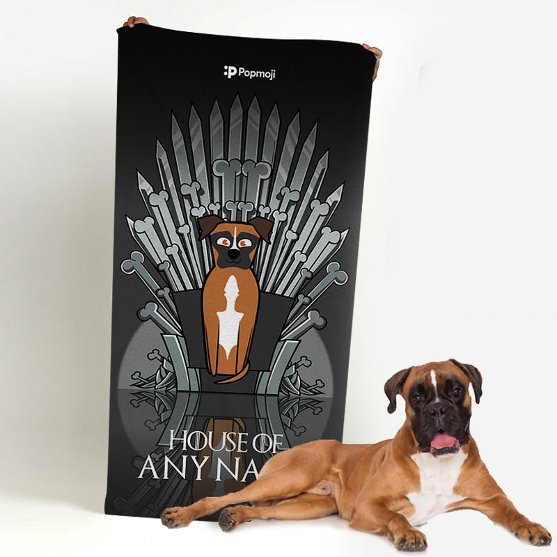 Personalised Dog Throne Beach Towel - Image 3