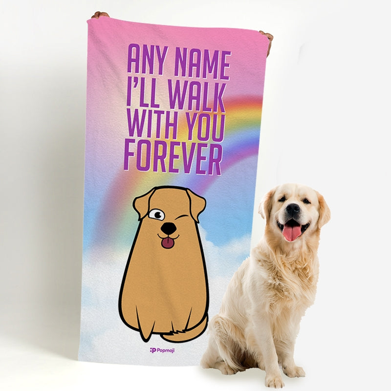 Personalised Dog Walk With You Forever Beach Towel - Image 4