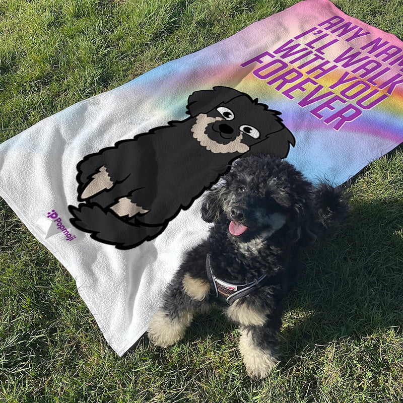 Personalised Dog Walk With You Forever Beach Towel - Image 2