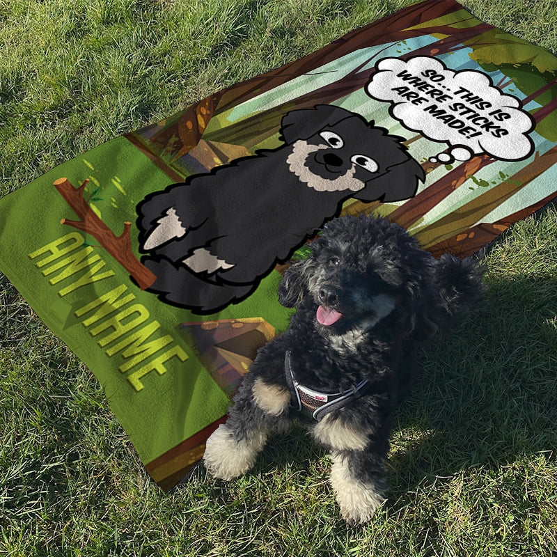 Personalised Dog Where Sticks Are Made Bath Towel - Image 4