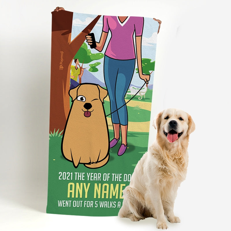 Personalised Dog Year Of The Dog Beach Towel - Image 1