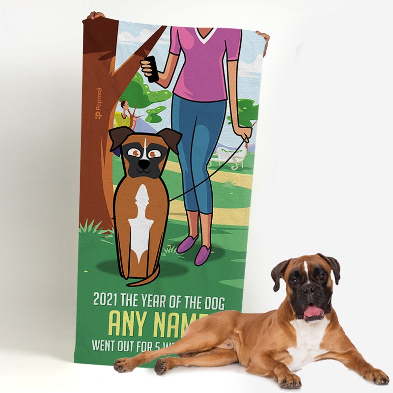 Personalised Dog Year Of The Dog Beach Towel - Image 2