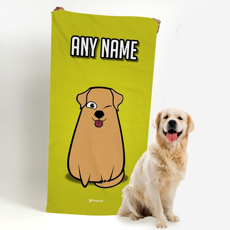 Personalised Dog Yellow Bath Towel - Image 4