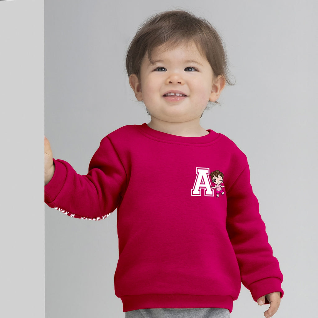 Early Years Girls Varsity Initial Emblem Sweatshirt - Image 3