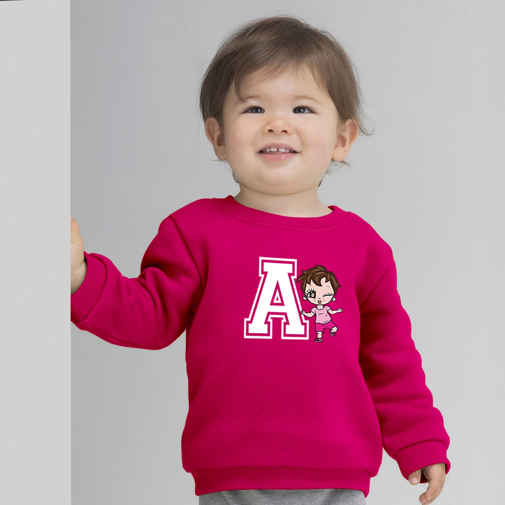 Early Years Girls Varsity Large Central Initial Sweatshirt - Image 1