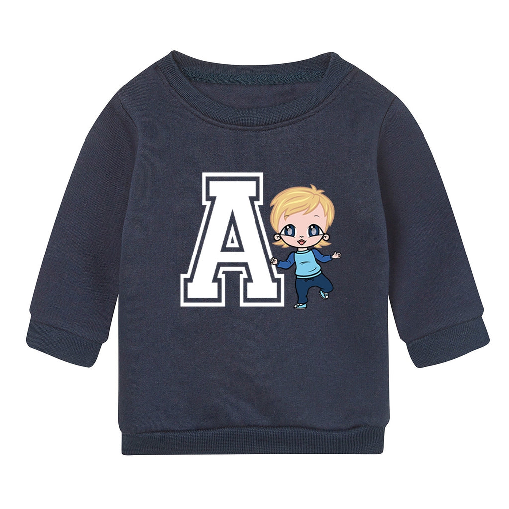 Early Years Boys Varsity Large Central Initial Sweatshirt - Image 2
