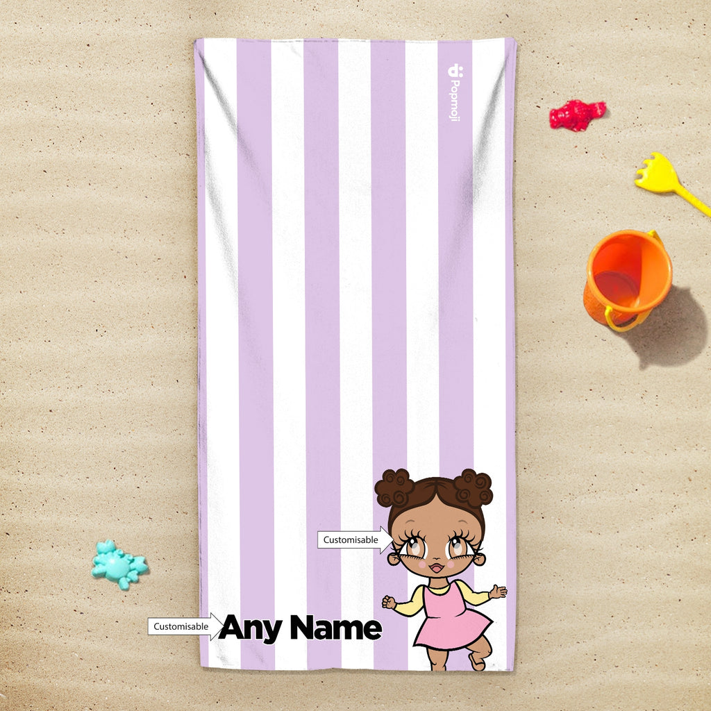 Early Years Personalised Lilac Stripe Beach Towel - Image 4