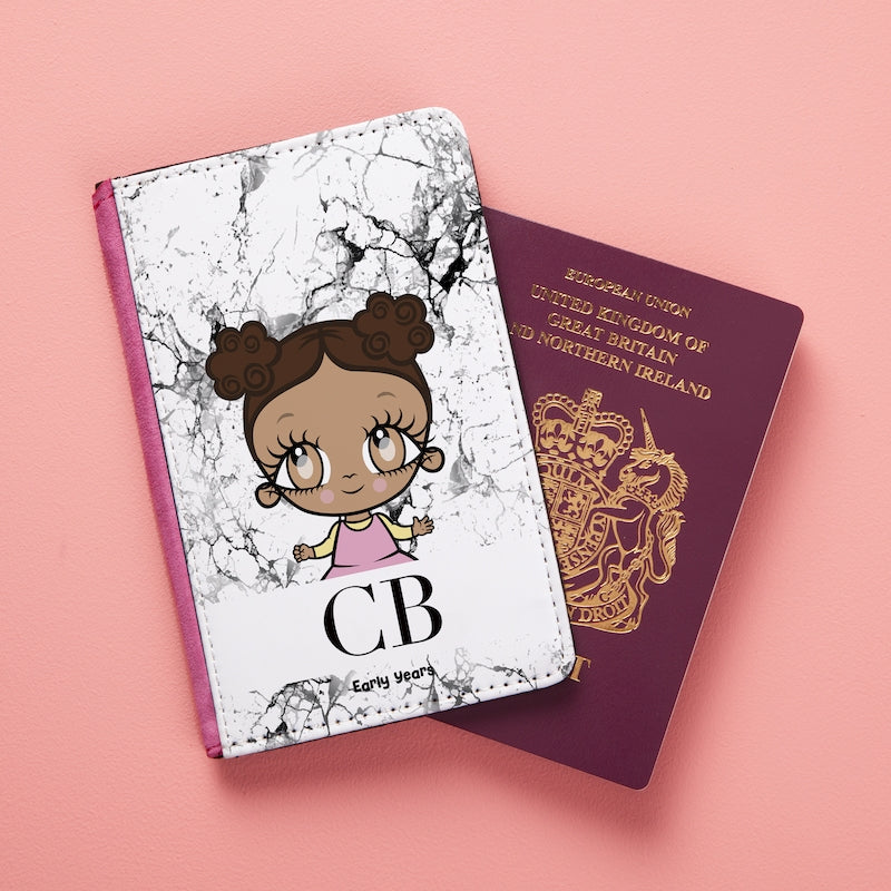 Early Years Girls The LUX Collection Black and White Marble Passport Cover - Image 6