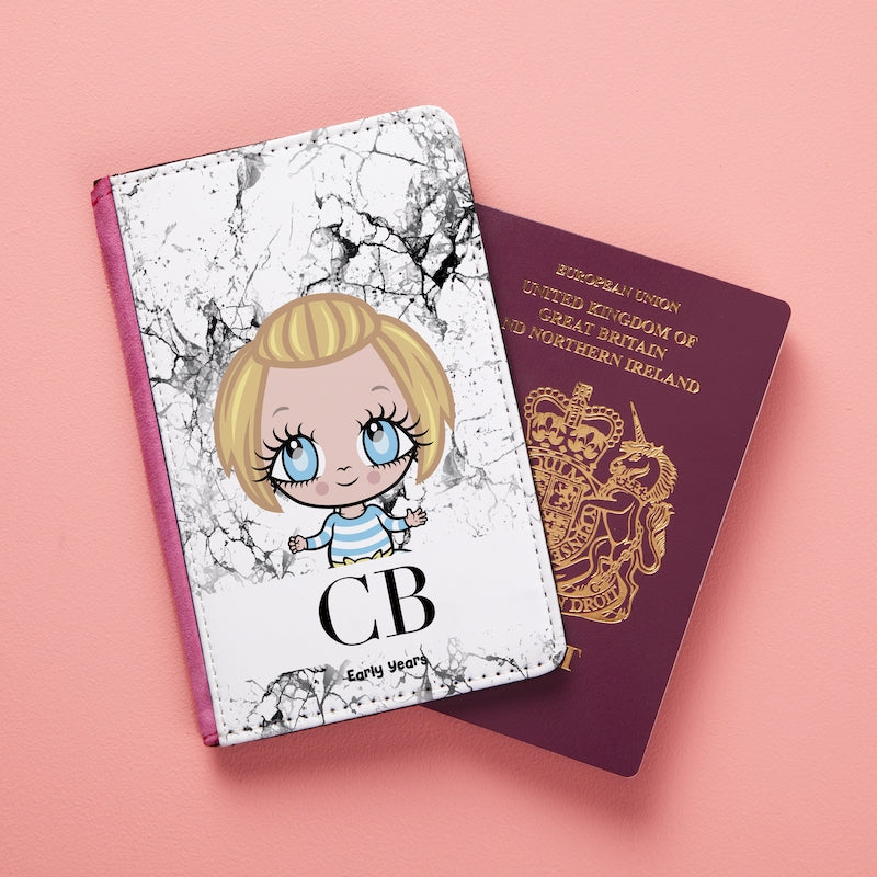 Early Years Girls The LUX Collection Black and White Marble Passport Cover - Image 4