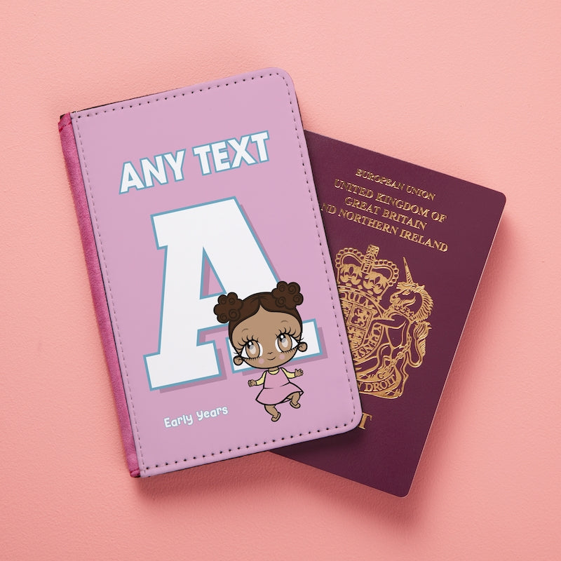 Early Years Girls Personalised One Letter Passport Cover - Image 1
