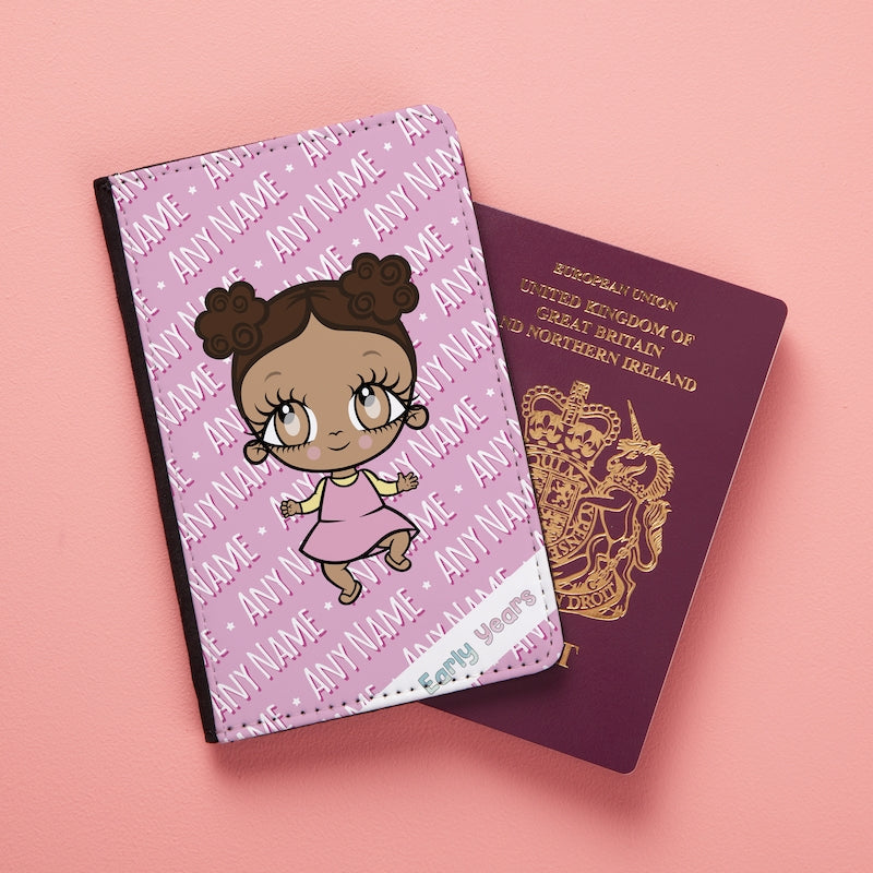Early Years Girls Personalised Pink Typography Passport Cover - Image 5