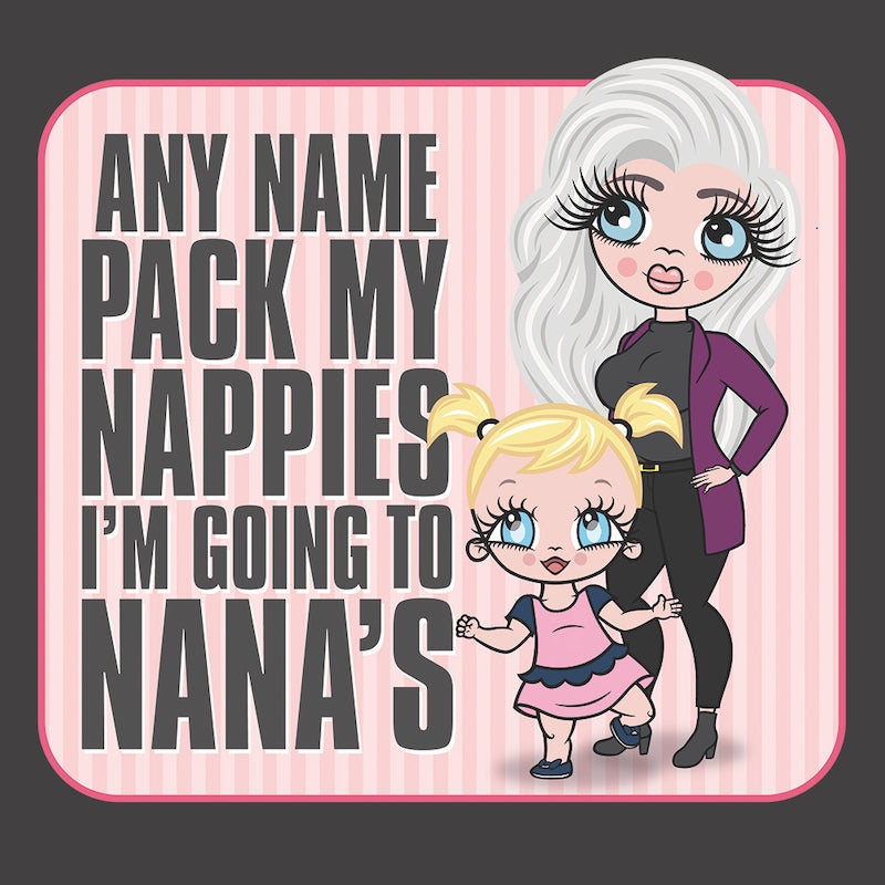 Multi Character Girls Personalised Going To Nana's Nappy Bag - Image 6