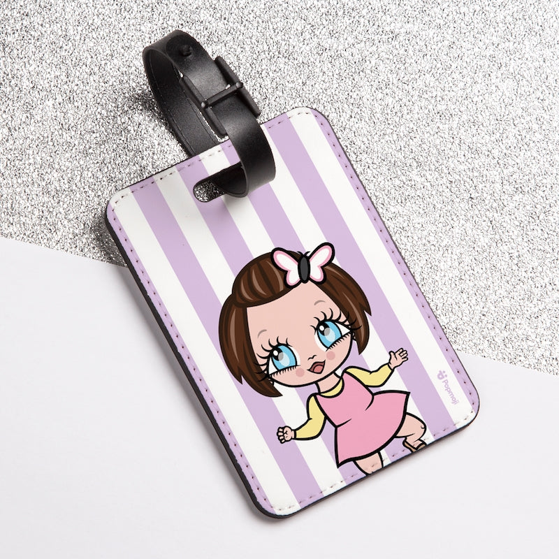 Early Years Personalised Lilac Stripe Luggage Tag - Image 1
