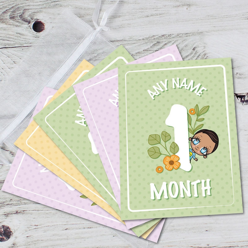 Early Year Boys Age Floral Milestone Cards - Image 2
