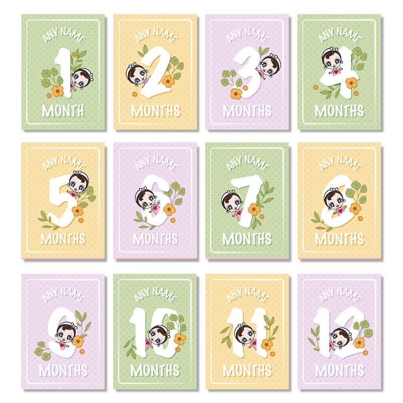 Early Year Girls Age Floral Milestone Cards - Image 4